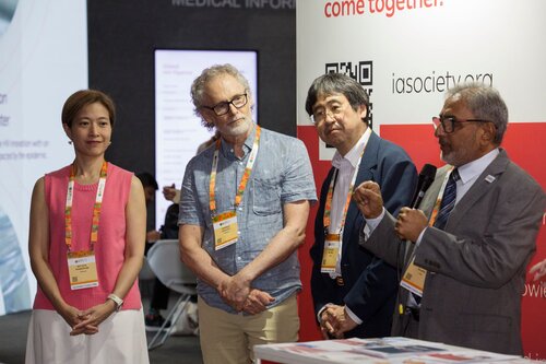 AIDS 2026, the 26th International AIDS Conference. Rio de Janeiro, Brazil.
Wednesday, 29 July 2026

MGAP. Gathering for IAS membersfrom Asia and the Pacific Islands.
In the photo: Nittaya Phanuphak, Andrew Grulich, Tetsuro Matano, Ishwar Gilada.

©️ Andréa Testoni / IAS
