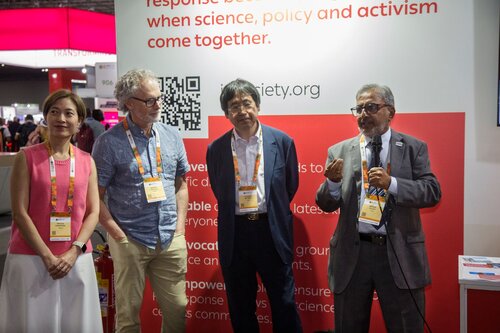 AIDS 2026, the 26th International AIDS Conference. Rio de Janeiro, Brazil.
Wednesday, 29 July 2026

MGAP. Gathering for IAS membersfrom Asia and the Pacific Islands.
In the photo: Nittaya Phanuphak, Andrew Grulich, Tetsuro Matano, Ishwar Gilada.

©️ Andréa Testoni / IAS