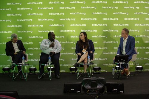 AIDS 2026, the 26th International AIDS Conference. Rio de Janeiro, Brazil.
Wednesday, 29 July 2026

SY18. Safeguarding space and services for key populations in the face of shrinking resources.
In the photo: Javier Padilla Bernaldez, Jonah Onentiah, Alegra Wolter, Kyle Clifford

©️ Andréa Testoni / IAS