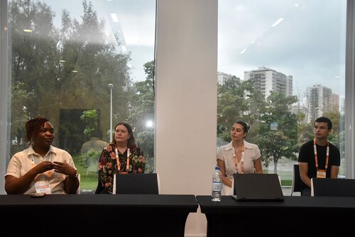 AIDS 2026, the 26th International AIDS Conference. Rio de Janeiro, Brazil.
Wednesday, 29 July 2026.

ETAF. Evidence to Action Forum.
In the photos: Presenters and audience.

© Márcia Moreira / IAS.