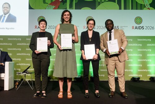 AIDS 2026, the 26th International AIDS Conference. Rio de Janeiro, Brazil.
Friday, 31 July 2026.

PL04. New realities, new responses.
In the photo: Sinead Delany-Moretlwe, Elise Lankiewicz, Alana Sharp, Sanele Ngcobo.

©️ Rogério von Krüger / IAS