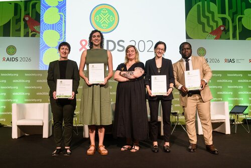 AIDS 2026, the 26th International AIDS Conference. Rio de Janeiro, Brazil.
Friday, 31 July 2026.

PL04. New realities, new responses.
In the photo: Sinead Delany-Moretlwe, Elise Lankiewicz, Marlène Bras, Alana Sharp, Sanele Ngcobo.

©️ Rogério von Krüger / IAS