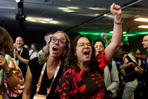 AIDS 2026, the 26th International AIDS Conference. Rio de Janeiro, Brazil.
Friday, 31 July 2026.

CL01. Closing session.
In the photo: Brenda Crabtree, Claudia Cortes.

©️ Rogério von Krüger / IAS