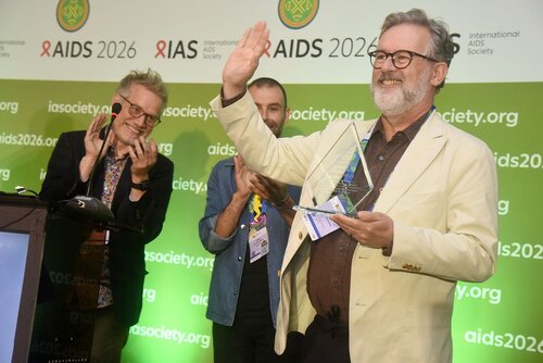 AIDS 2026, the 26th International AIDS Conference. Rio de Janeiro, Brazil.
Fryday, 31 July 2026.

SY29. Rebuilding trust and financing in a fractured world.
In the photos: Mike Reid and Ben Plumley.

© Márcia Moreira / IAS.