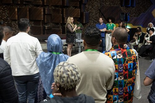 AIDS 2026, the 26th International AIDS Conference. Rio de Janeiro, Brazil.
Friday, 31July 2026.

VOLPARTY. .Volunteers party
In the photo: Voluteers gathering at volunteers party at the end of the conference.