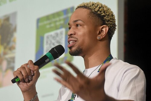 AIDS 2026, the 26th International AIDS Conference. Rio de Janeiro, Brazil.

GVMS17. Pitch Perfect: Young Leaders take the mic.
In the photo: Moderators.

© Márcia Moreira / IAS.
