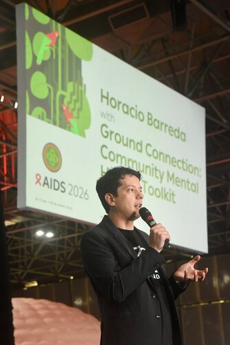 AIDS 2026, the 26th International AIDS Conference. Rio de Janeiro, Brazil.

GVMS17. Pitch Perfect: Young Leaders take the mic.
In the photo: Team pitching.

© Márcia Moreira / IAS.