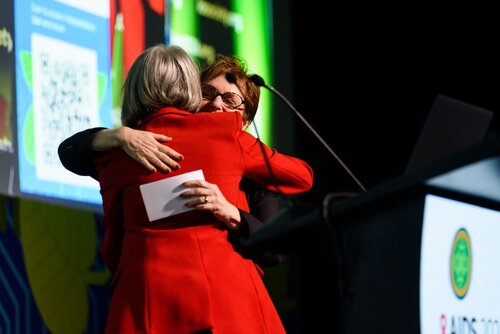 AIDS 2026, the 26th International AIDS Conference. Rio de Janeiro, Brazil.
Friday, 31 July 2026.

CL01. Closing session.
In the photo: Birgit Poniatowski, Beatriz Grinsztejn.

©️ Rogério von Krüger / IAS