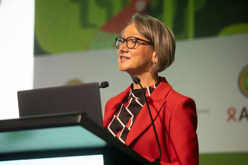 AIDS 2026, the 26th International AIDS Conference. Rio de Janeiro, Brazil.
Friday, 31 July 2026.

PL05. Rapporteur report-back session.
In the photo:Birgit Poniatowski, IAS – the International AIDS Society, Switzerland.