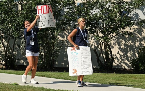 Students in the Genesis and Helix pre-orientation programs and fall students athletes arrive for Welcome Weekend Friday, August 24, 2026 in Crozier Williams. (Connecticut College photos by Sean D. Elliot)