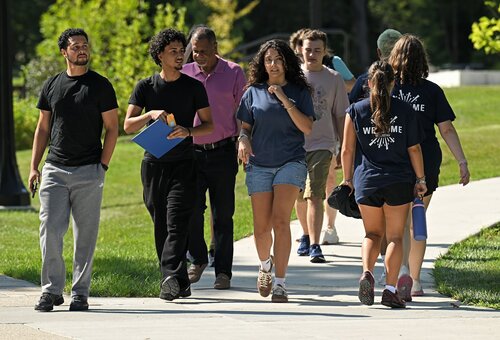 Students in the Genesis and Helix pre-orientation programs and fall students athletes arrive for Welcome Weekend Friday, August 24, 2026 in Crozier Williams. (Connecticut College photos by Sean D. Elliot)