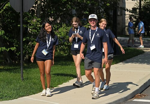 Students in the Genesis and Helix pre-orientation programs and fall students athletes arrive for Welcome Weekend Friday, August 24, 2026 in Crozier Williams. (Connecticut College photos by Sean D. Elliot)