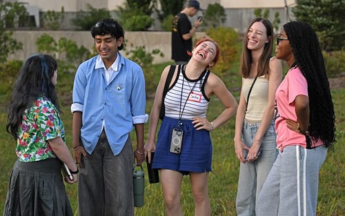 Members of the Class of 2030 gather for the New Camel Walk Wednesday, August 26, 2026 from the Crozier-Williams patio to the Athey Center for Performance and Research at Palmer Auditorium. (Connecticut College photos by Sean D. Elliot)