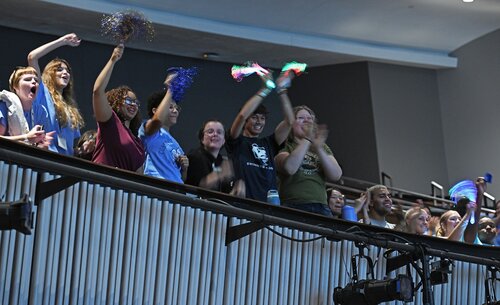 Members of the Class of 2030 gather for Camel Moments Wednesday, August 26, 2026 at the Athey Center for Performance and Research at Palmer Auditorium. (Connecticut College photos by Sean D. Elliot)