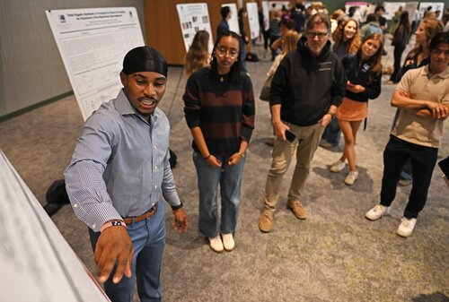 Fall Weekend, Summer Science Research posters, Shain Library Research Prize, Pumpkin carving, Ultimate Frisbee Family Fun Friday, Food Trucks, Lawn Games Friday, October 9, 2026. (Connecticut College photos by Sean D. Elliot)