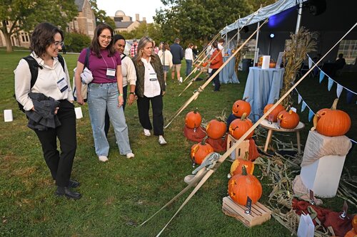 Fall Weekend, Summer Science Research posters, Shain Library Research Prize, Pumpkin carving, Ultimate Frisbee Family Fun Friday, Food Trucks, Lawn Games Friday, October 9, 2026. (Connecticut College photos by Sean D. Elliot)