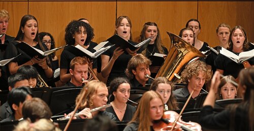 Fall Weekend, Music Department Prism Concert featuring the CC Singers, CC Orchestra, CC Wind Ensemble, and CC Jazz Ensemble Friday, October 9, 2026 in Evans Hall. (Connecticut College photos by Sean D. Elliot)